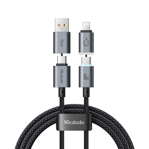 Cáp Sạc Đa Năng Mcdodo Nexus 4 in 1 USB/Type-C to Type-C/Ln 60W | Sạc Laptop, Điện Thoại, Chống Rối