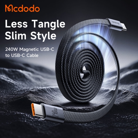 Cáp Sạc Mcdodo Cab Mage Type-C to Type-C 240W | Tự Cuốn Gọn Nhẹ, Cáp Dẹt Từ Tính
