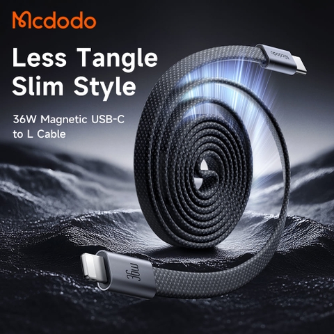 Cáp Sạc Mcdodo Cab Mage Type-C to Ln 36W | Tự Cuốn Gọn Nhẹ, Cáp Dẹt Từ Tính
