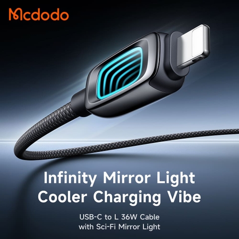 Cáp Sạc Mcdodo Vision Sci-Fi Type-C to Ln 36W | Hợp Kim Kẽm, Đèn LED 3D