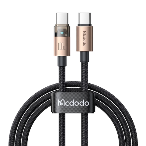 Cáp Sạc Nhanh Mcdodo Type-C to Type-C 100W Transparent Cable with Charging Light