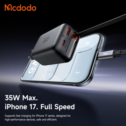 Cốc Sạc Nhanh Mcdodo FreeGo 35W GaN | Tích Hợp Dây Rút Gọn Type-C, Sạc Cùng Lúc 3 Thiết Bị