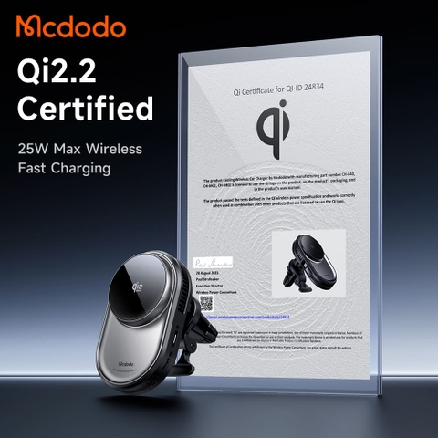Giá Đỡ Sạc Không Dây Mcdodo MagQ Ultra 25W | Tản Nhiệt TEC, Hít Từ Tính Qi2.2