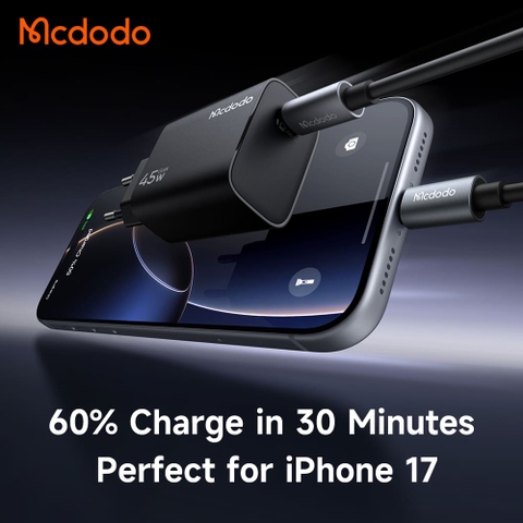 Cốc Sạc Mcdodo Power Storm 45W GaN Siêu Nhỏ | 1 Cổng Type-C, Sạc Nhanh GaN PD
