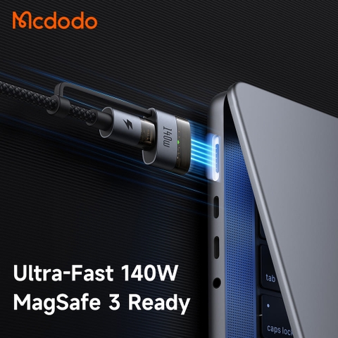 Cáp Sạc Mcdodo Luma 2 In 1 Type-C to Type-C & Magsafe3 | 240W/140W, Chiều Dài 2m