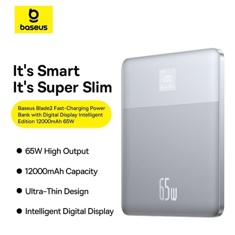Pin Dự Phòng OS-Baseus Blade2 Fast-Charging Power Bank with Digital Display Intelligent Edition 12000mAh 65W