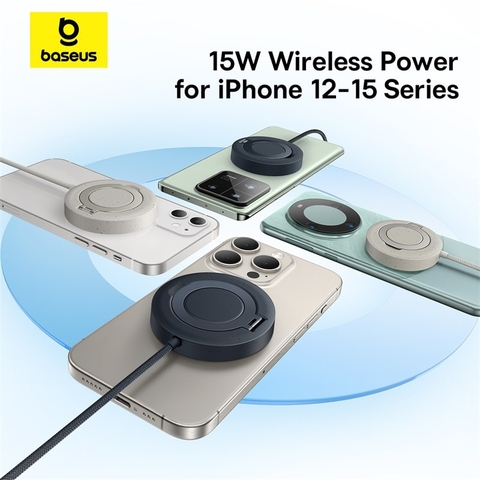 Đế Sạc Không Dây Baseus Simple Mini4 Magnetic Wireless Charging Stand Qi2 15W Universal