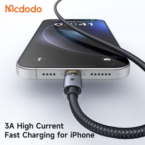 Cáp Sạc Mcdodo USB to iP 3A Transparent Cable with Charging Light