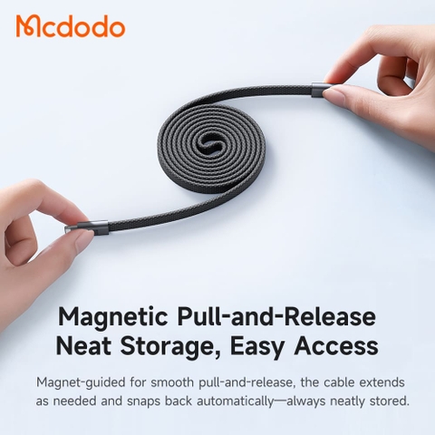 Cáp Sạc Mcdodo Cab Mage Type-C to Ln 36W | Tự Cuốn Gọn Nhẹ, Cáp Dẹt Từ Tính