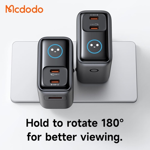 Cốc Sạc Nhanh Mcdodo Gana Ultra 70W | Màn Hình Emoji Sinh Động, 3 Cổng Sạc, Hỗ Trợ SFC 3.0