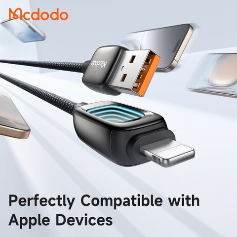 Dây Sạc Mcdodo Vision Sci-Fi USB to Ln 3A | Hiệu Ứng LED 3D, Đầu Hợp Kim Kẽm