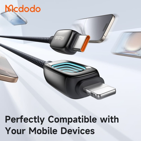 Cáp Sạc Mcdodo Vision Sci-Fi Type-C to Ln 36W | Hợp Kim Kẽm, Đèn LED 3D