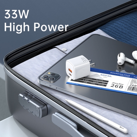 Cốc Sạc Nhanh Mcdodo Nano Series 33W PD+QC Dual Port Charger (Chân cắm dẹp US, USB  Type-C)