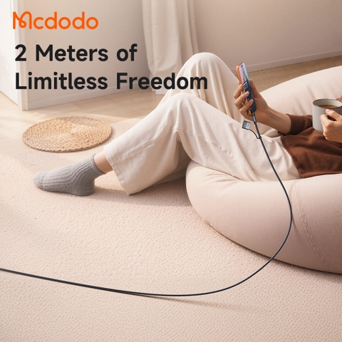 Cáp Sạc Mcdodo Luma 2 In 1 Type-C to Type-C & Magsafe3 | 240W/140W, Chiều Dài 2m