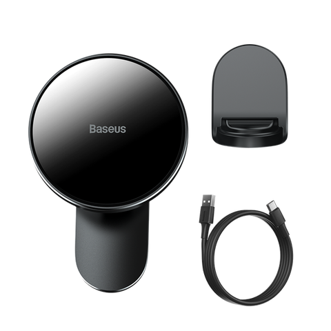 Đế giữ điện thoại tích hợp nam châm và Sạc không dây dùng trên xe ô tô Baseus Big Energy Car Mount Wireless Charger (15W, Magsafe Wireless Quick Charger and Holder for Car)