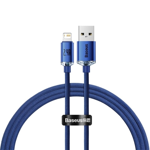 Cáp Sạc Baseus Crystal Shine USB to Ln 2.4A | Bện Vải Thời Trang, Bền Bỉ 1.2m/2m