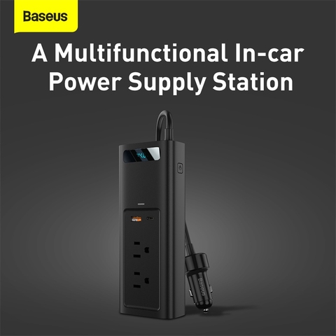 Bộ tẩu sạc tích hợp biến áp DC to AC 110V Baseus In-car Inverter 150W (110V, DC to AC Inverter for Car)