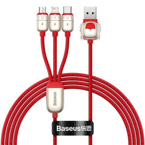 Cáp Sạc 3 Đầu Baseus Year of the Tiger One-for-three Data Cable USB to M+L+C 3.5A
