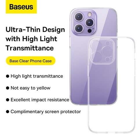 Ốp Lưng Trong Suốt Cho iPhone14 Baseus Crystal Series Clear Phone Case (Kèm cường lực)