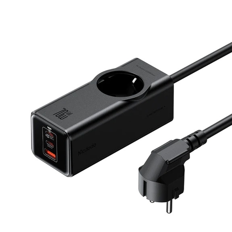 Bộ Sạc Nhanh Mcdodo 4 in 1 70W GaN Lightning Protection Power Strip (Chân cắm tròn)