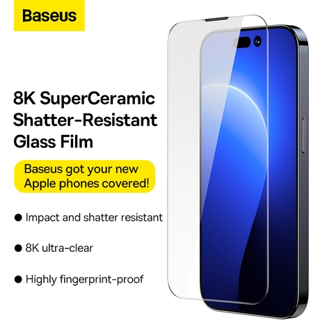 Kính cường lực Baseus All-glass SuperCeramic Tempered Glass EasyStick Film iP14 (Pack of 2)