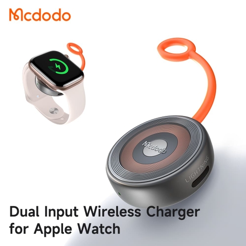Đế Sạc Không Dây Cho Đồng Hồ AppleWatch Mcdodo | Hỗ Trợ 2 Cổng Sạc Vào Type-C & Ln