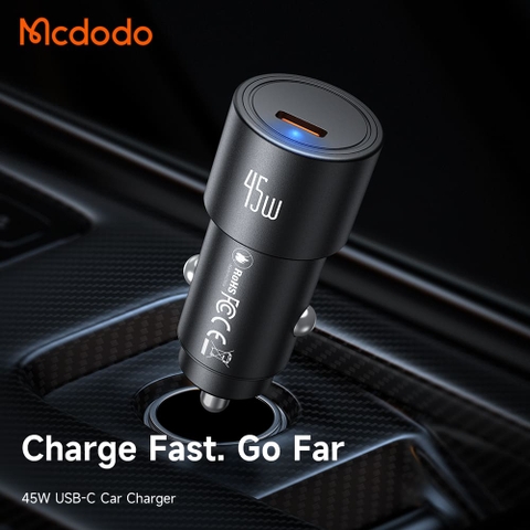 Tẩu Sạc Mcdodo Obsidian 45W Siêu Nhỏ Gọn | 1 Cổng Type-C Sạc Nhanh Đa Năng