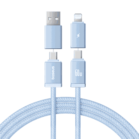 Cáp Sạc Đa Năng Baseus Versatile Type-C / USB to Type-C / Ln 60W | 4 Cổng, Nam Châm Thu Gọn