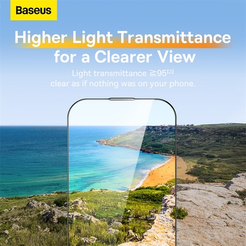 Kính cường lực Baseus 0.3mm Glare Repelling Full-Coverage HD Tempered Glass Screen Protector for iP 13/13 Pro/14, Clear