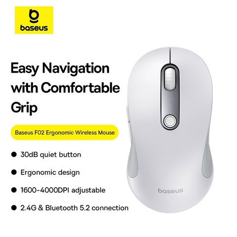 Chuột Không Dây Kết Nối Bluetooth/Wireless Baseus F02 Ergonomic Wireless Mouse