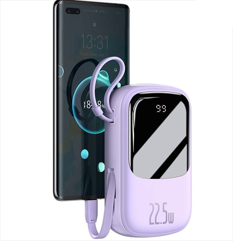 Pin sạc dự phòng sạc nhanh Baseus Qpow Digital Display 20000mAh (22.5W/ 5A , USB+Type C Port, QC/ PD Quick Charging with Type C built-in Cable)