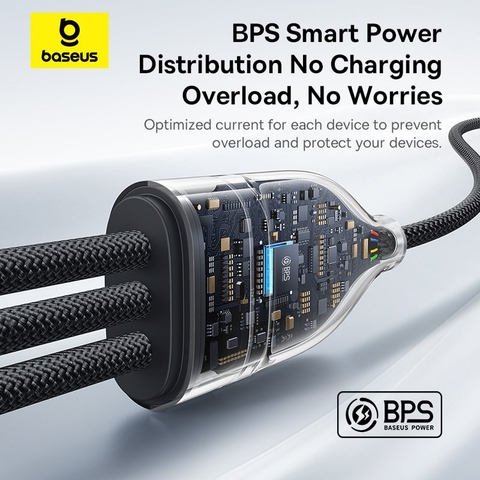 Cáp Sạc Nhanh Đa Năng Baseus Flash Series 3 One-for-three Fast Charging Cable Type-C to C+C+C 100W