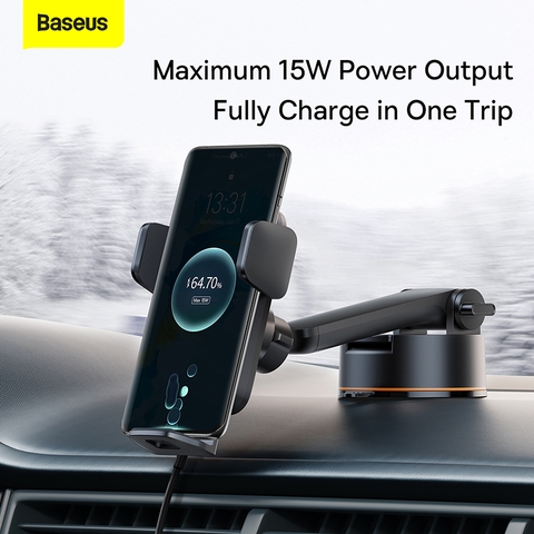 Bộ Đế Giữ Điện Thoại Tích Hợp Sạc Không Dây Baseus Wisdom Auto Alignment Car Mount Wireless Charger（QI 15W)