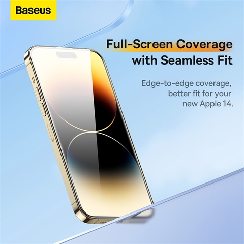 Kính cường lực Baseus 0.3mm Glare Repelling Full-Coverage HD Tempered Glass Screen Protector for iP 13/13 Pro/14, Clear