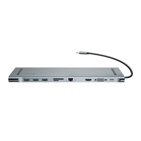 Hub Chuyển Đổi Baseus Enjoyment 10 in 1 | Mở Rộng 10 Cổng & Kê Tản Nhiệt Laptop, HDMI 4K VGA