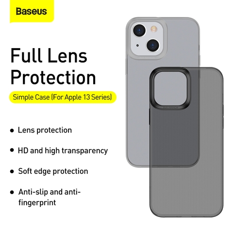 Ốp lưng trong suốt Baseus Simple Case dùng cho iPhone 13 Series (Ultra Slim, High Transparent, Soft TPU Silicone)