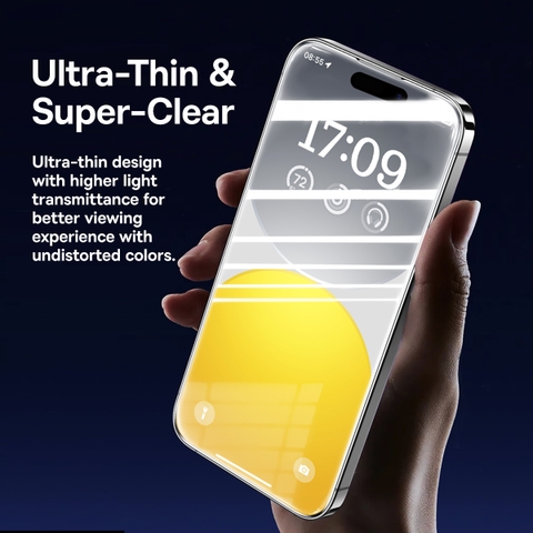 Kính Cường Lực Chống Nhìn Trộm Baseus Schott Series Full-Coverage Privacy Protection Tempered Glass Screen Protector with Built-in Dust Filter for iP 15