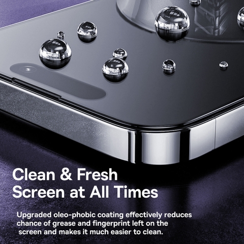 Kính Cường Lực Chống Nhìn Trộm Baseus Schott Series Full-Coverage Privacy Protection Tempered Glass Screen Protector with Built-in Dust Filter for iP 15