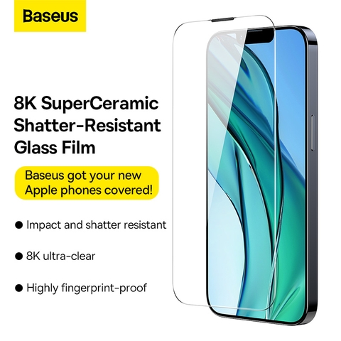 Kính Cường Lực Baseus All-glass NanoCrystal Tempered Glass Film (Cellular Dust-proof) iP14 (Pack of 2)