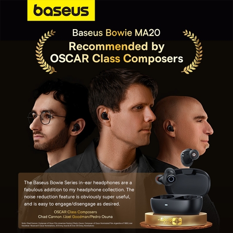 Tai Nghe Chống Ồn ANC Baseus Bowie MA20 | Chống Ồn ANC, Pin 38 Giờ, Chống Nước IPX6