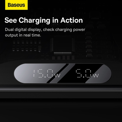 Đế Sạc Nhanh Không Dây Đa Năng Baseus Digital LED Display 2in1 Wireless Charger 20W (Phone + Airpods Pro, New Upgrade Model ）