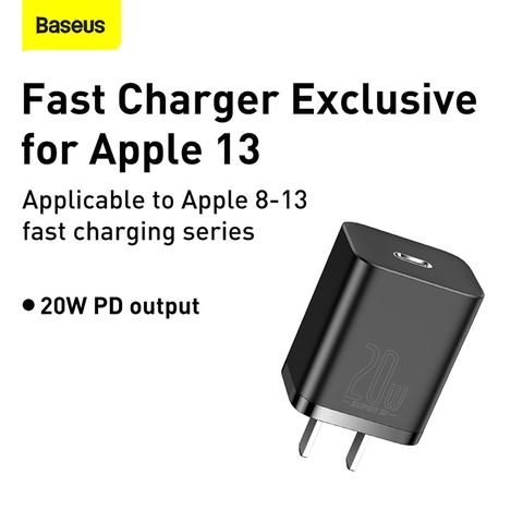 Bộ Sạc Nhanh Baseus Super Si Quick Charger 1C 20W (Chân cắm dẹp CN)