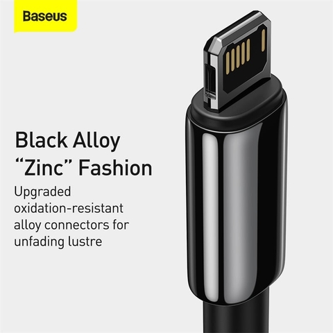 Cáp sạc Lightning siêu bền dùng iPhone/iPad Baseus Tungsten Gold Lightning (USB to Lightning, 2.4A Fast Charging & Data Cable)