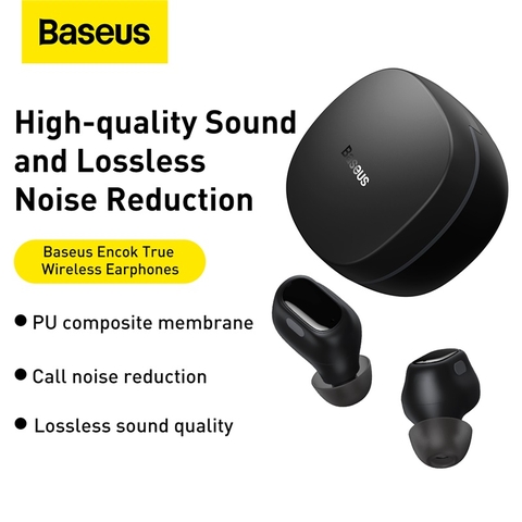 Tai nghe Bluetooth Baseus Encok True Wireless Earphones WM01 (TWS, Bluetooth 5.0, Stereo Earbuds, Touch Control, Noise Cancelling)