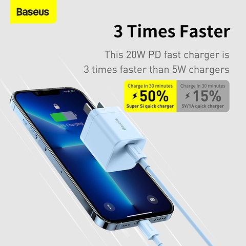 Cốc Sạc Nhanh Baseus Super Si Pro 20W | Chân Cắm Gập Gọn, Siêu Nhỏ Gọn