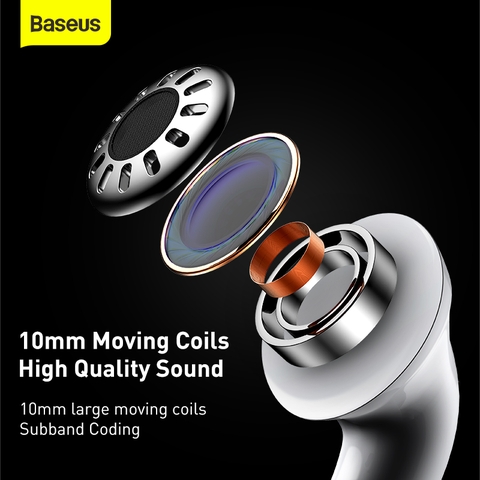 Tai nghe Bluetooth Baseus Encok W3 TWS (Bluetooth 5.0, 4h continuously listen, Noise reduction, IP55, True Wireless Earbuds )