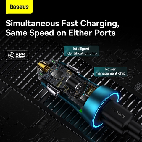 Tẩu sạc đa năng dùng cho xe ô tô Baseus Golden Contactor Pro Dual Fast Charger Car Charger 40W