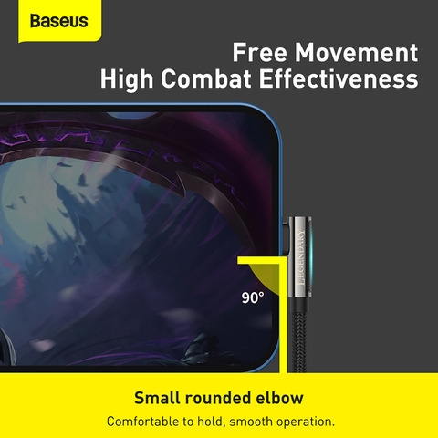 Cáp Sạc Góc Vuông Baseus Legend 20W Type-C to Ln | Chơi Game Không Vướng Tay, Đèn LED Báo