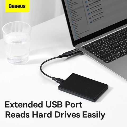 Đầu chuyển OTG Type C to USB 3.1 tốc độ cao Baseus Ingenuity Series Mini OTG Gen2 (Type-C to USB-A 3.1 Full Size, 10Gbps High speed OTG for Laptop/ Macbook/ iPad/Tablet/ Smartphone)