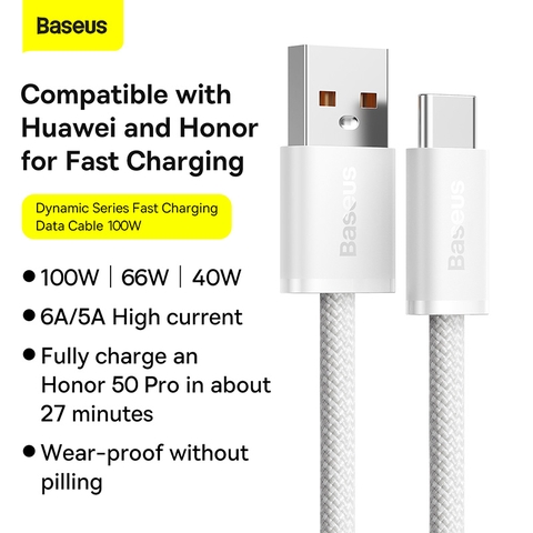 Cáp sạc nhanh, siêu bền Baseus Dynamic Series Fast Charging Data Cable USB to Type-C 100W